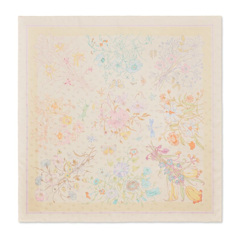 Gucci Printed GG Silk Jacquard Square Scarf