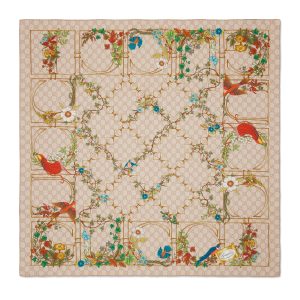 Gucci Printed Silk Square Scarf 1