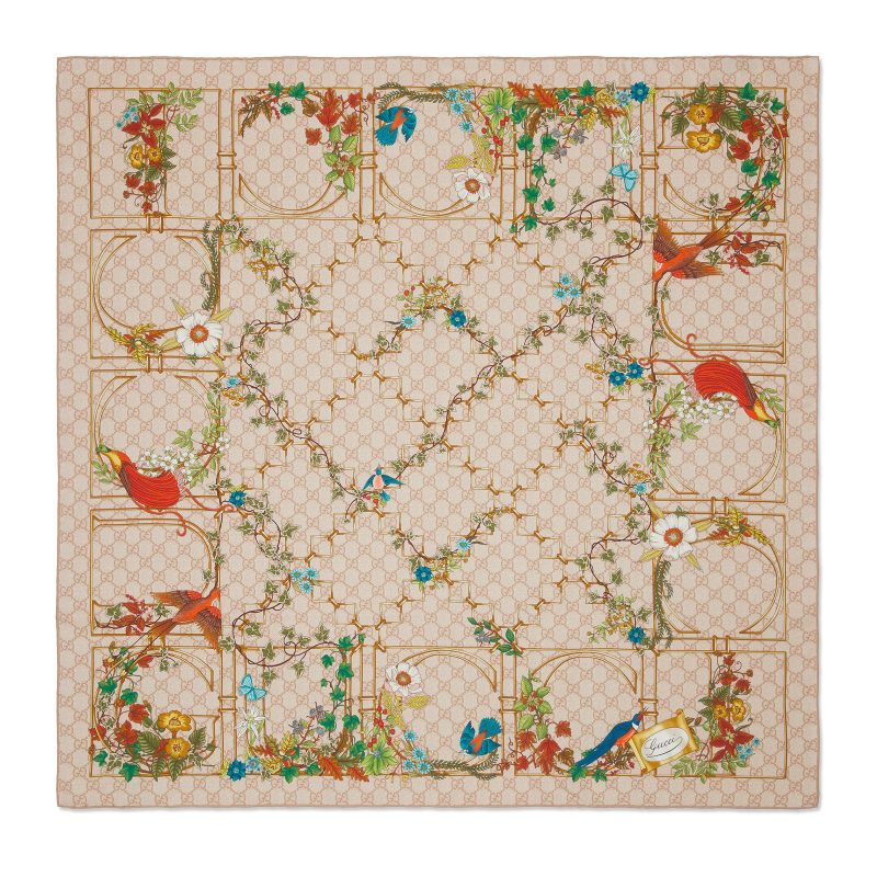 Gucci Printed Silk Square Scarf