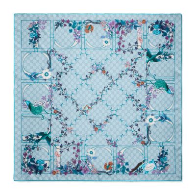 Gucci Printed Twill Silk Square Scarf 1