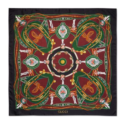 Gucci 印花桑蚕丝方巾 1