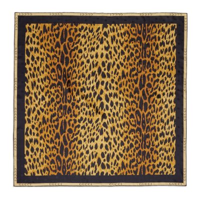 Gucci Printed Twill Silk Square Scarf 1