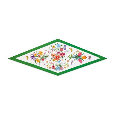 Gucci 印花桑蚕丝斜纹菱形围巾 1