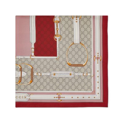Gucci 印花桑蚕丝斜纹方巾 1