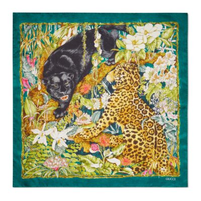 Gucci GW133-GUCCI-A00099 3G001 3600- 'Double Trouble' printed silk scarf