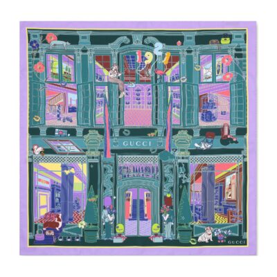 Gucci GW143-GUCCI-854044 3G001 3100-Printed silk twill scarf