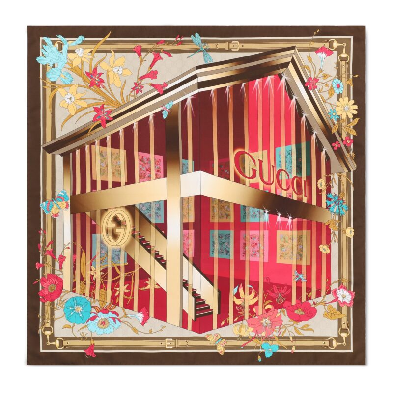 Gucci GW147-GUCCI-851995 3G001 9888 - Lenço em sarja de seda estampada