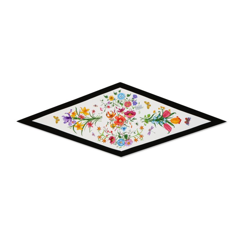Gucci GW164-GUCCI-865352 3G001 9060 - Bufanda de sarga de seda estampada con motivo de rombos