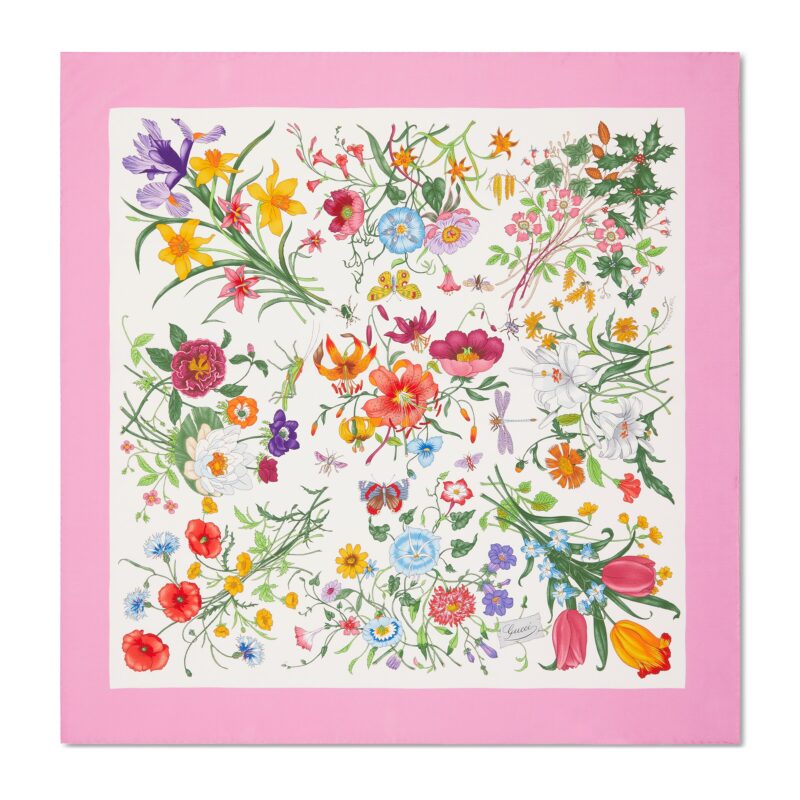 Gucci GW178-GUCCI-821061 3G001 9072-プリントシルクツイルスカーフ