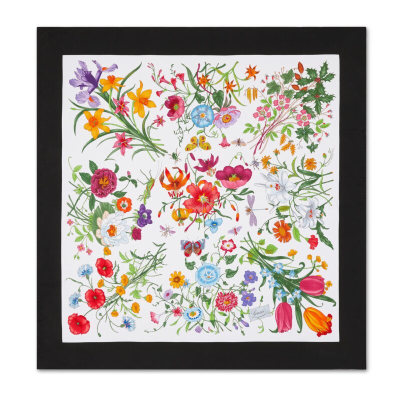 Gucci GW179-GUCCI-821061 3G001 9060 - Écharpe en twill de soie à imprimé floral