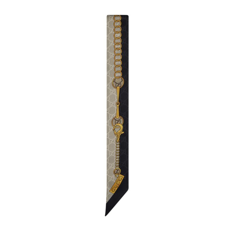 Gucci GW207-GUCCI-774819 3G001 1079-プリントシルクツイルリボン