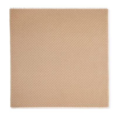 Gucci GW226-GUCCI-845243 3GC46 5875-Print GG Cotton Blend Gold Silver Thread Shawl