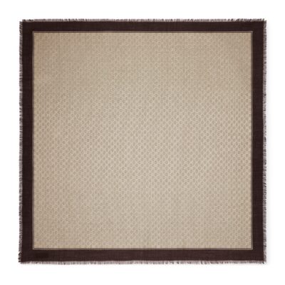 Gucci GW227-GUCCI-810022 3G348 9865-Laminated GG Wool Shawl