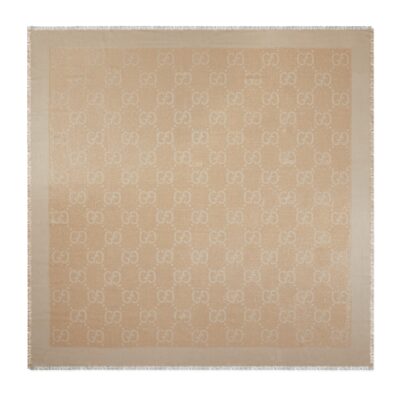 Gucci GW233-GUCCI-694839 3G720 9400-GG Gold and silver thread jacquard shawl