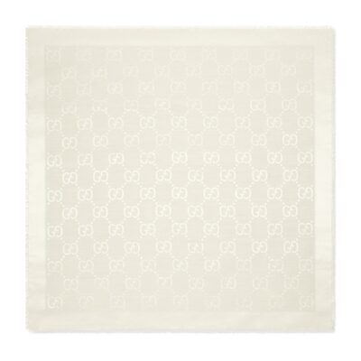 Gucci GW234-GUCCI-663671 3GC43 9000-GG jacquard silk wool blend shawl