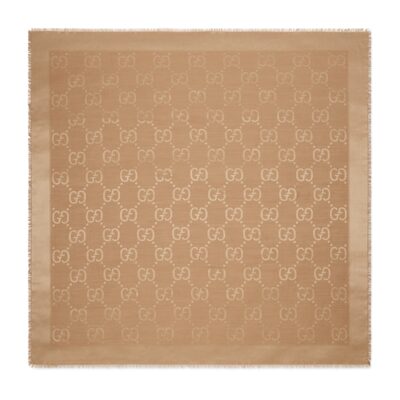 Gucci GW235-GUCCI-663671 3GC43 9800-GG jacquard silk wool blend shawl