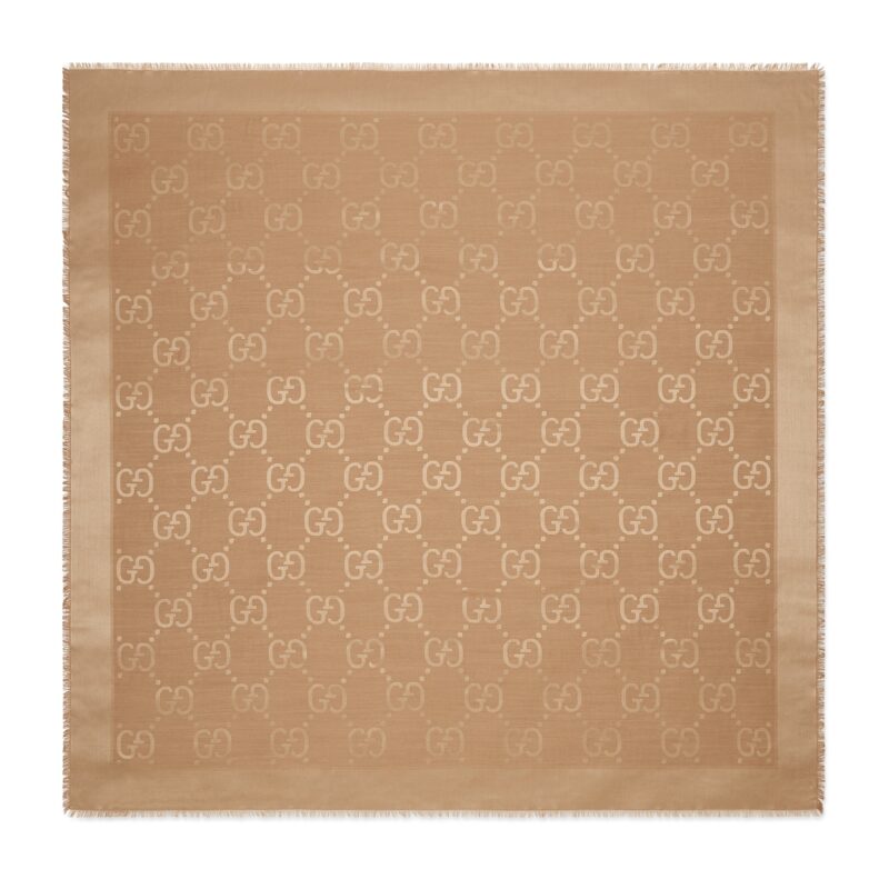 Gucci GW235-GUCCI-663671 3GC43 9800-GG châle en jacquard mélange soie et laine
