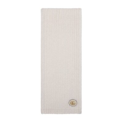 Gucci GW242-GUCCI-773426 3GB02 9200-Decorated double-G wool cashmere scarf