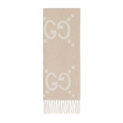Gucci GW257-GUCCI-764635 3GAMK 9877-GG cashmere bullion silk thread jacquard scarf