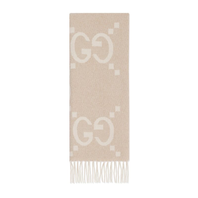 グッチ GW257-GUCCI-764635 3GAMK 9877-GG カシミア・ブリオン・シルク糸ジャカードスカーフ