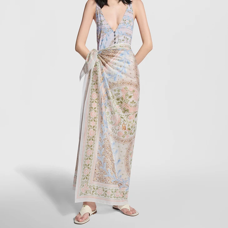 Louis Vuitton summer garden scarf 90