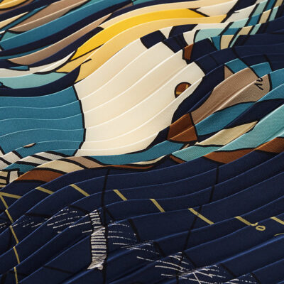 Hermès pleated Hermès Pegasus 140 scarf