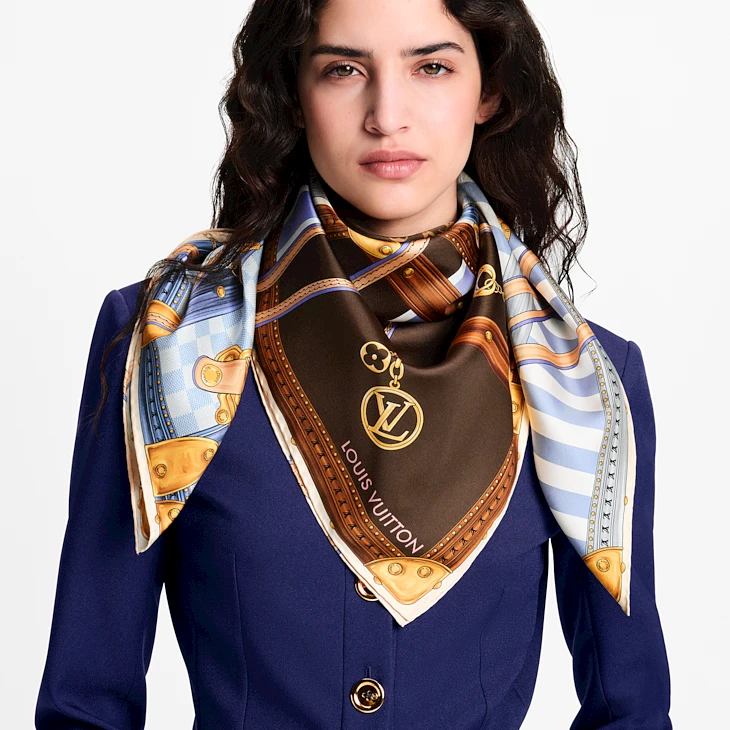 Louis Vuitton strap and trunk square 90 scarf
