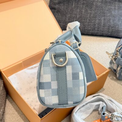 Louis Vuitton blue checkered handbag