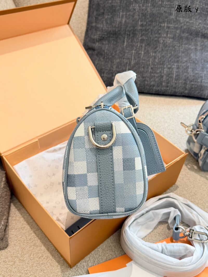 Louis Vuitton blue checkered handbag
