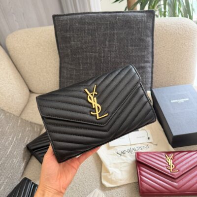 YSL Black Gold Caviar Envelope