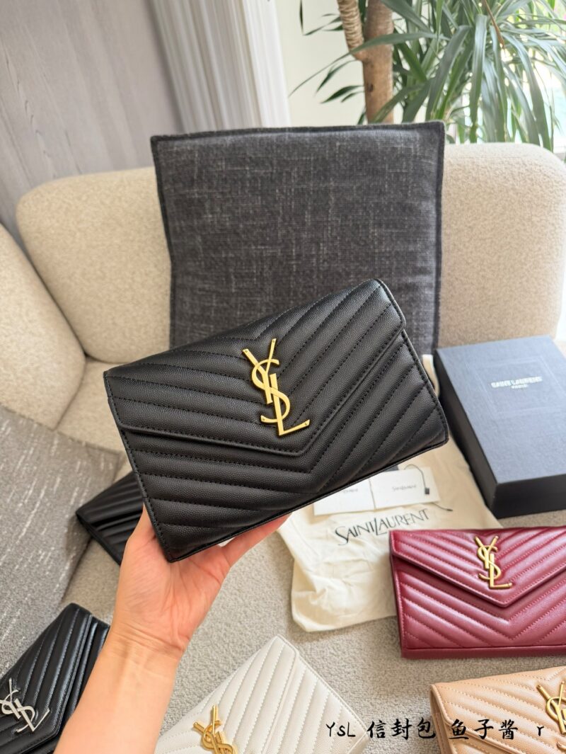 YSL Black Gold Caviar Envelope