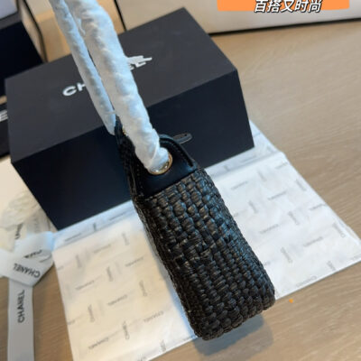 Chanel 26P Straw Chain Bag