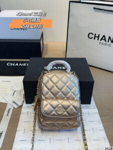 Chanel black gold lychee leather backpack