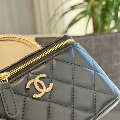 Chanel Double Chain Rhinestone Handle Long Box Pack