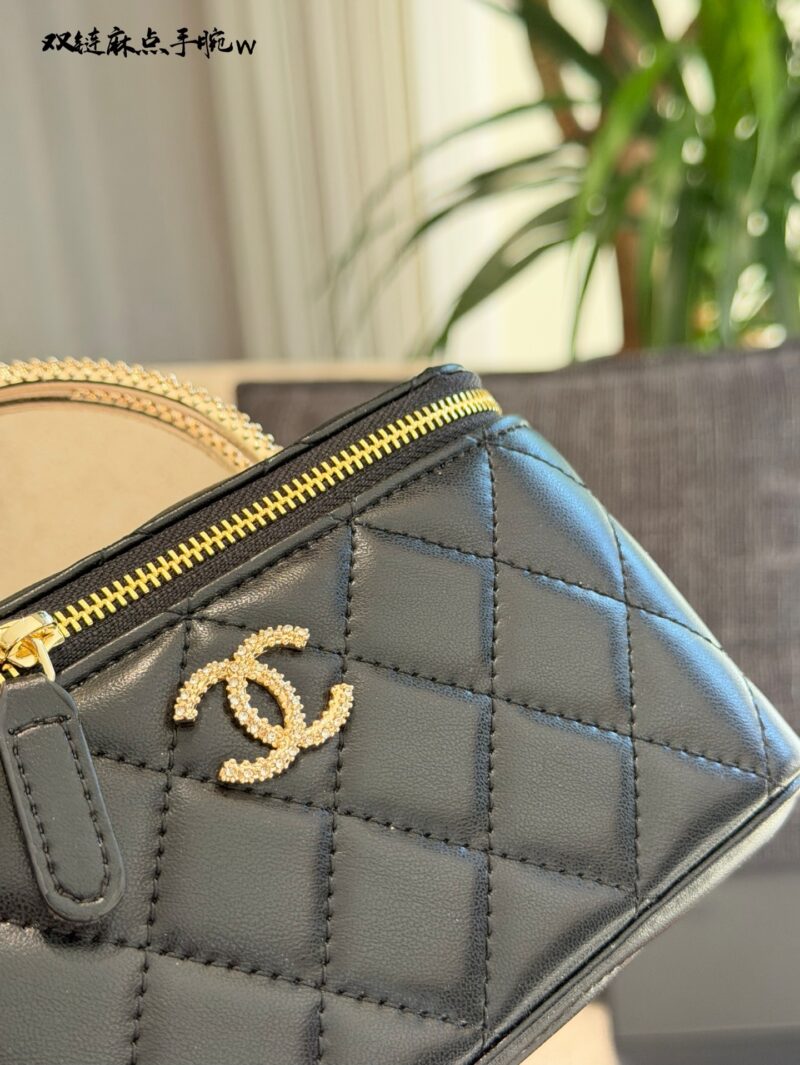 Chanel Double Chain Rhinestone Handle Long Box Pack