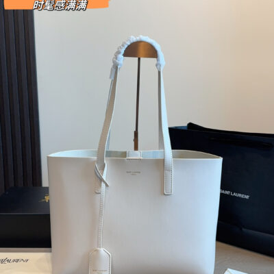 YSL Black Gold Vertical Tote Bag