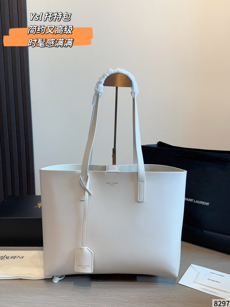 YSL Black Gold Vertical Tote Bag