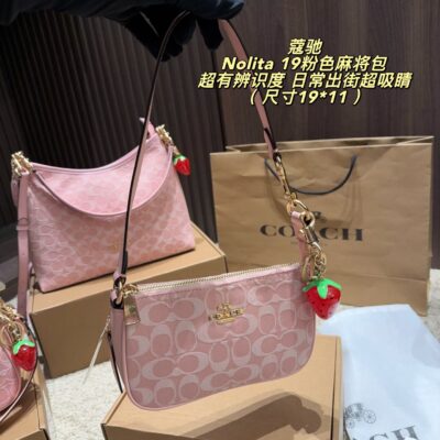 Coach Nolita 19 Pink Mahjong Bag