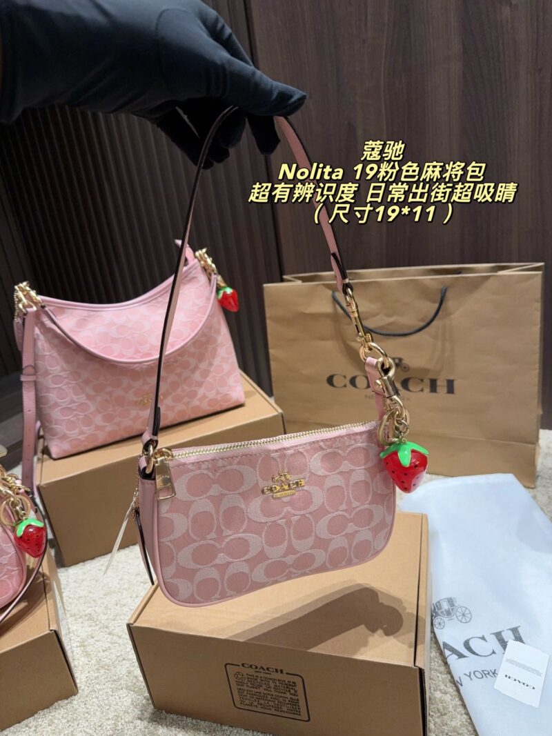 Coach Nolita 19 Pink Mahjong Bag