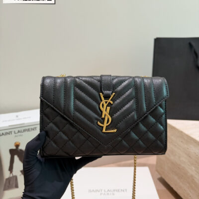 YSL WOC Caviar Cowhide Chain Bag Envelope Bag ysI Home Worthy Introductory Classic