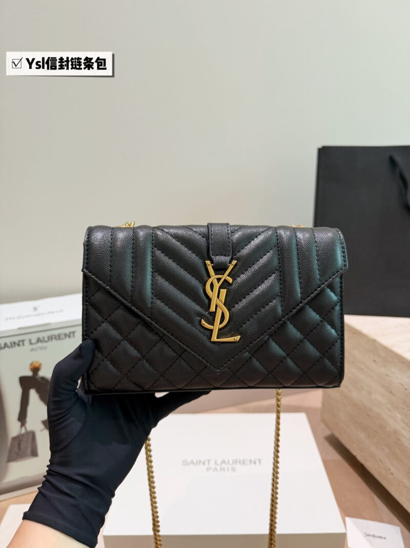 YSL WOC Caviar Cowhide Chain Bag Envelope Bag ysI Home Worthy Introductory Classic