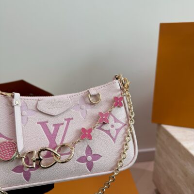 Lv pink gradient easy pouch chain bag