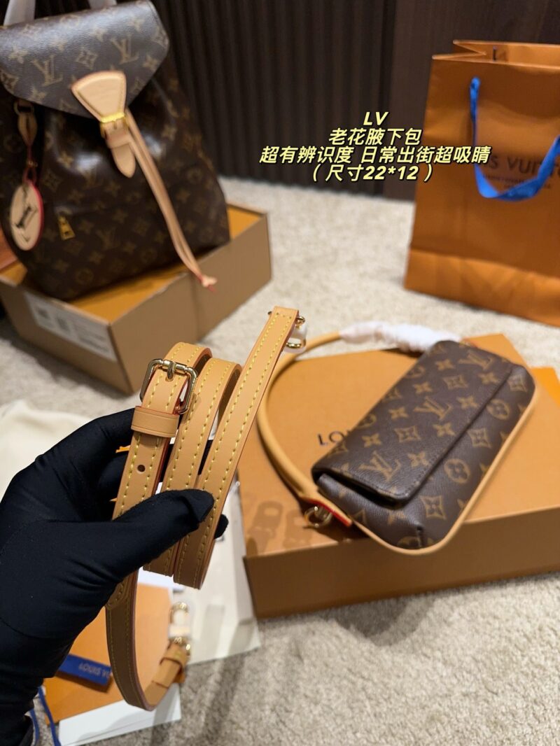 LV Presbyopia armpit bag, classic Monogram canvas + vegetable tanned leather shoulder strap, simple, vintage and stylish! 22 × 12cm small and lightweight, perfect for daily commutes and shopping. Adjustable shoulder straps for underarm, shoulder, crossbody