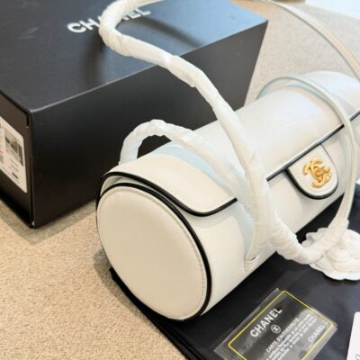 Chanel 26p White Bowling Bag