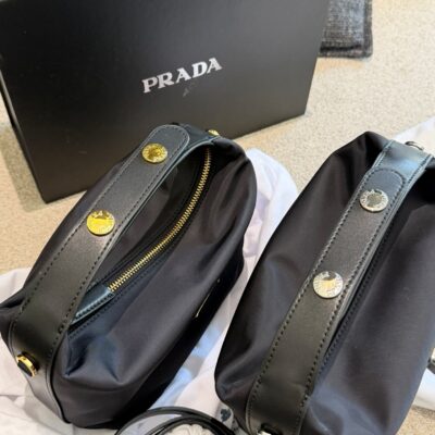 Prada Black Nylon Hobo Bag